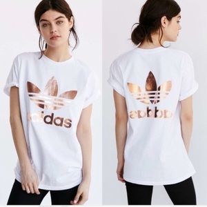 Adidas rose gold logo tee